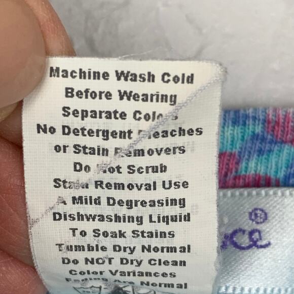 Vtg Fresh Produce Top Womens XXL Blue 3/4 Sleeve Pullover Wildflower V Neck - Picture 7 of 8